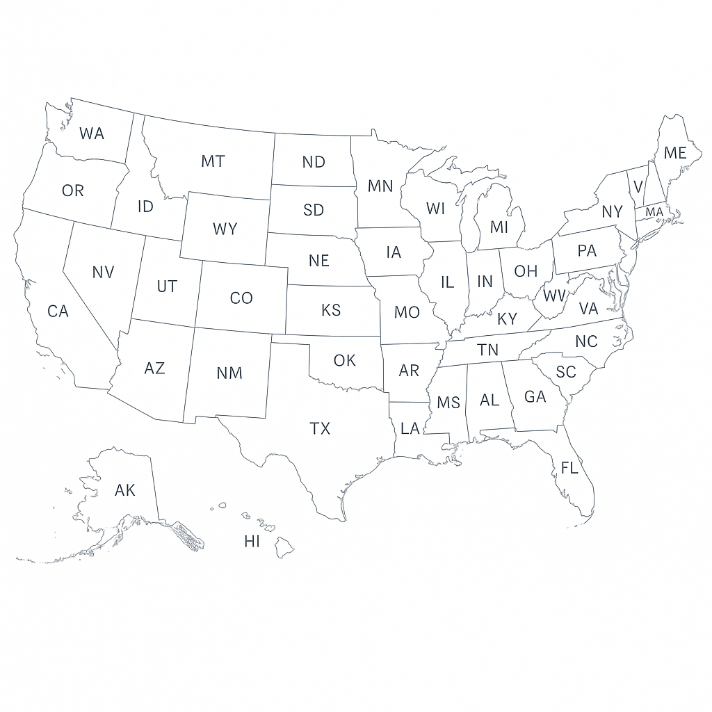 USA map with states design
